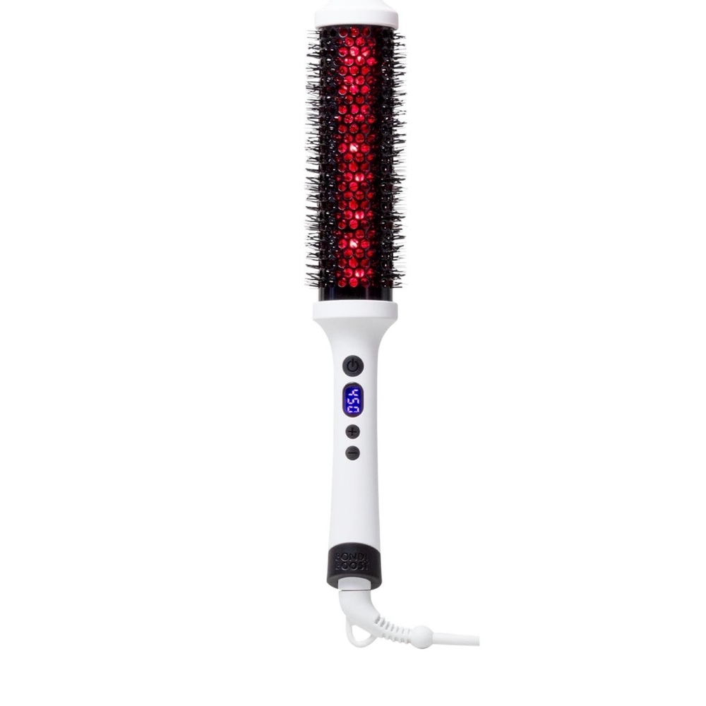 Infrared heated thermal long barrel hot round brush